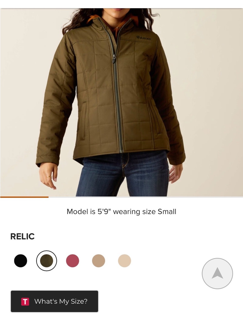 Ariat Women's Brown Quilted  Puffer Jacket